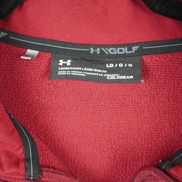 Under Armour ColdGear Golf 1/4 Zip Pullover Maroon Mens Size Large - Picture 3 of 10